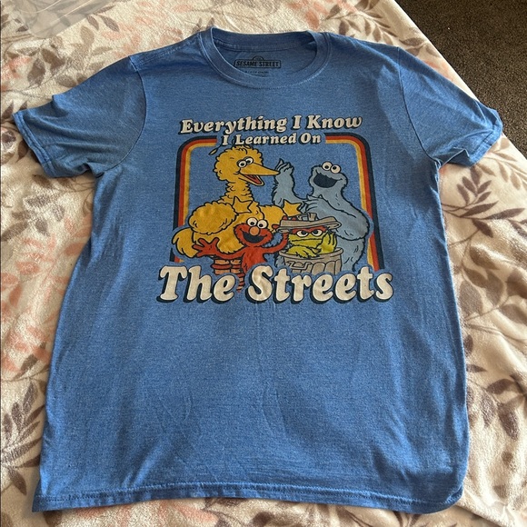 Sesame Street Blue Tee with Big Bird, Elmo, and Cookie Monster - Picture 4 of 4